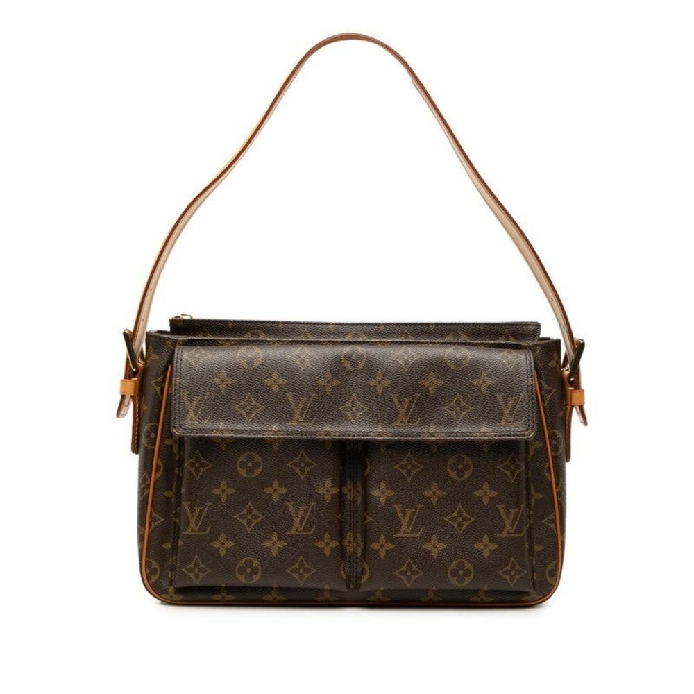 Louis Vuitton Monogram Vivacite GM One Shoulder Bag Brown